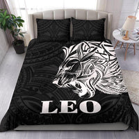 Sun In Leo Zodiac Bedding Set Polynesian Tattoo Simple - White - Polynesian Pride