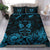 Maori Aotearoa Rugby Haka Bedding Set New Zealand Silver Fern - Turquoise Art - Polynesian Pride