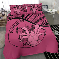 Niue Duvet Cover Set - Niue Coat Of Arms & Coconut Crab Pink - Polynesian Pride