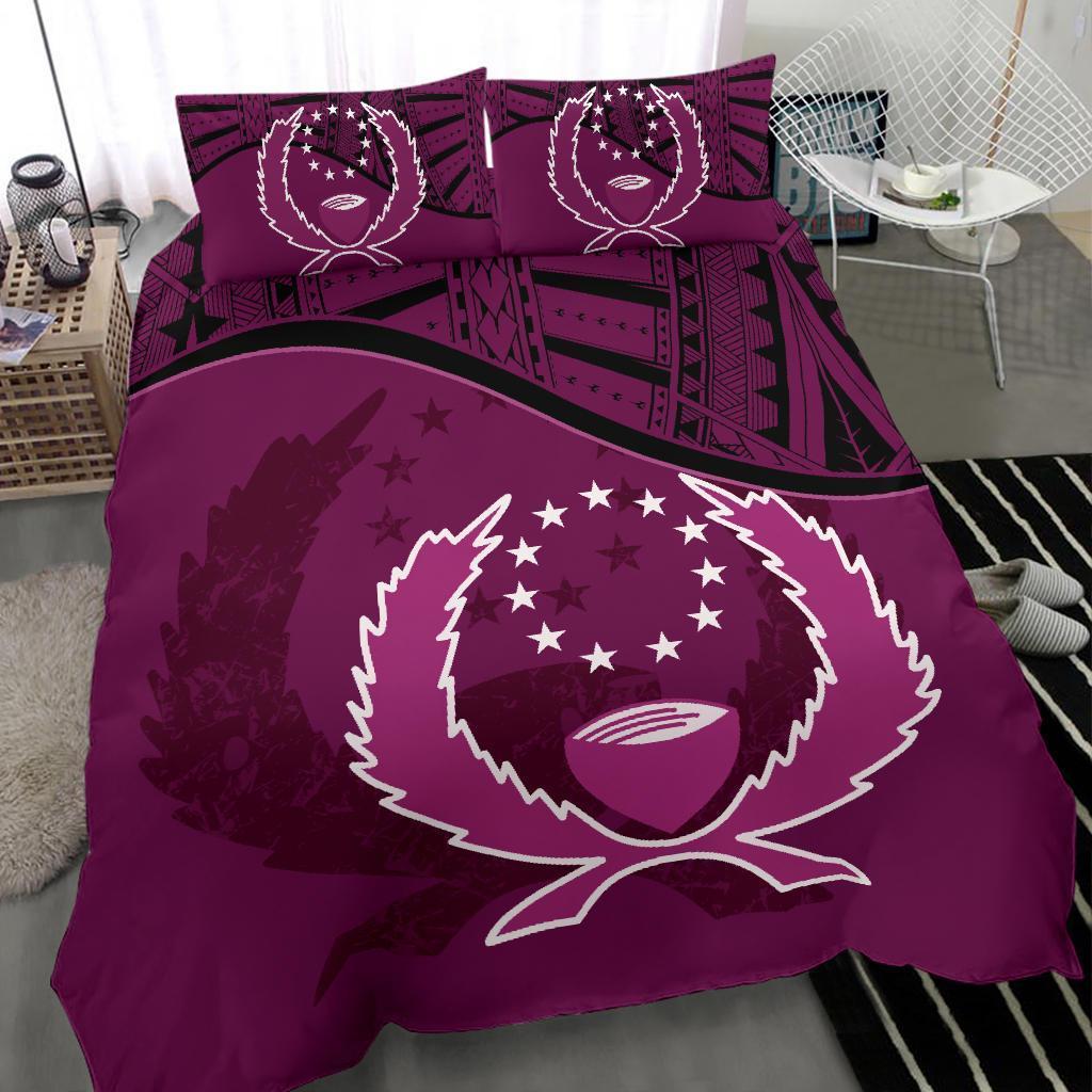 Pohnpei Duvet Cover Set - Pohnpei Flag Pink - Polynesian Pride