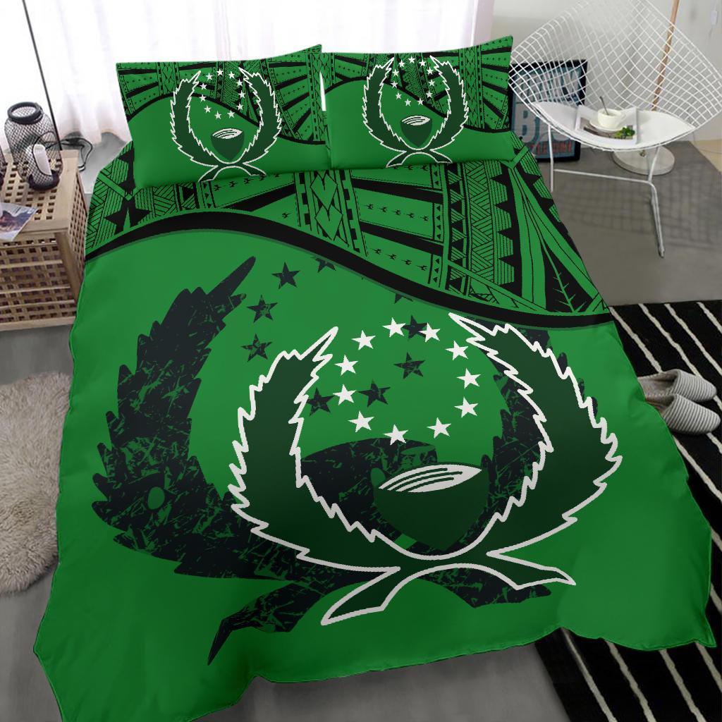 Pohnpei Duvet Cover Set - Pohnpei Flag Green - Polynesian Pride