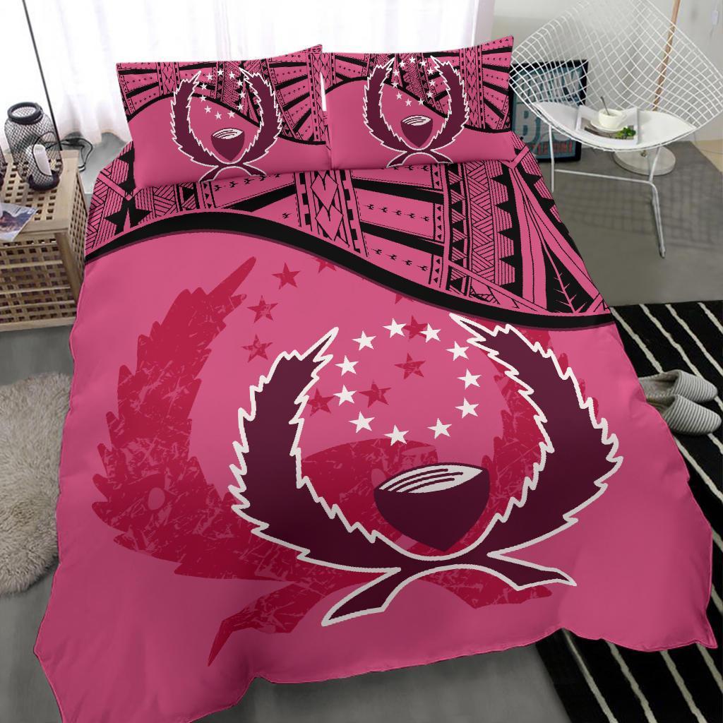 Pohnpei Duvet Cover Set - Pohnpei Flag Pink - Polynesian Pride