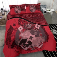 Tonga Duvet Cover Set - Tonga Coat Of Arms Pink - Polynesian Pride