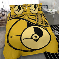 Yap Duvet Cover Set - Yap Flag Tattoo Yellow - Polynesian Pride