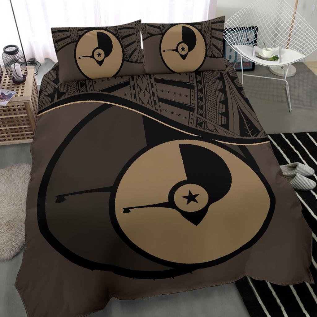 Yap Duvet Cover Set - Yap Flag Tattoo Brown - Polynesian Pride