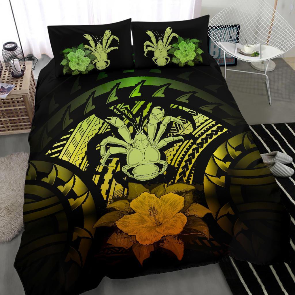 Niue Duvet Cover Set - Coconut Crab & Reggae Hibiscus - Polynesian Pride