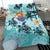 Polynesian Duvet Cover Set - Tahiti Bedding Set Blue Turtle Hibiscus - Polynesian Pride