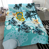 Polynesian Duvet Cover Set - Tuvalu Bedding Set Blue Turtle Hibiscus - Polynesian Pride