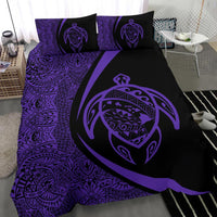 Hawaiian Map Turtle Polynesian Bedding Set - Purple - Circle Style - Polynesian Pride