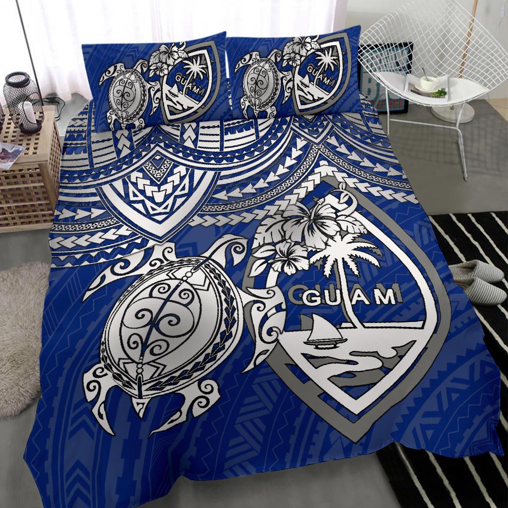 Guam Polynesian Duvet Cover Set - White Turtle - Polynesian Pride