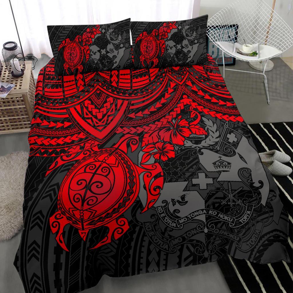 Tonga Polynesian Duvet Cover Set - Red Turtle - Polynesian Pride