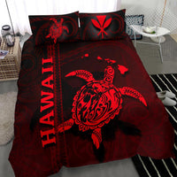 Polynesian Hawaii Duvet Cover Set - Turtle Hawaiian Red - Polynesian Pride