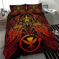 Polynesian Hawaii Duvet Cover Set - Red Turtle Manta Ray - Polynesian Pride