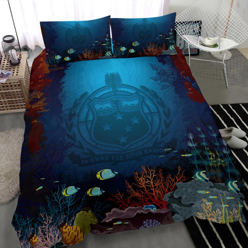 Polynesian Bedding Set - Samoa Duvet Cover Set Under Sea - Polynesian Pride
