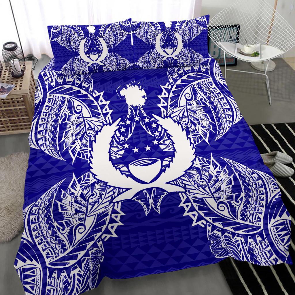 Polynesian Bedding Set - Pohnpei Duvet Cover Set Map Blue - Polynesian Pride