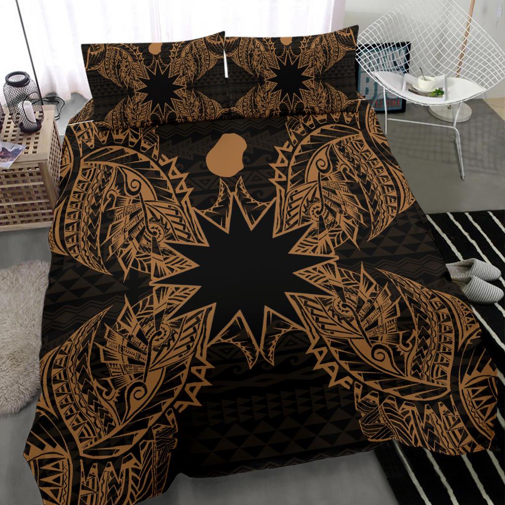 Polynesian Bedding Set - Nauru Duvet Cover Set Map Gold - Polynesian Pride