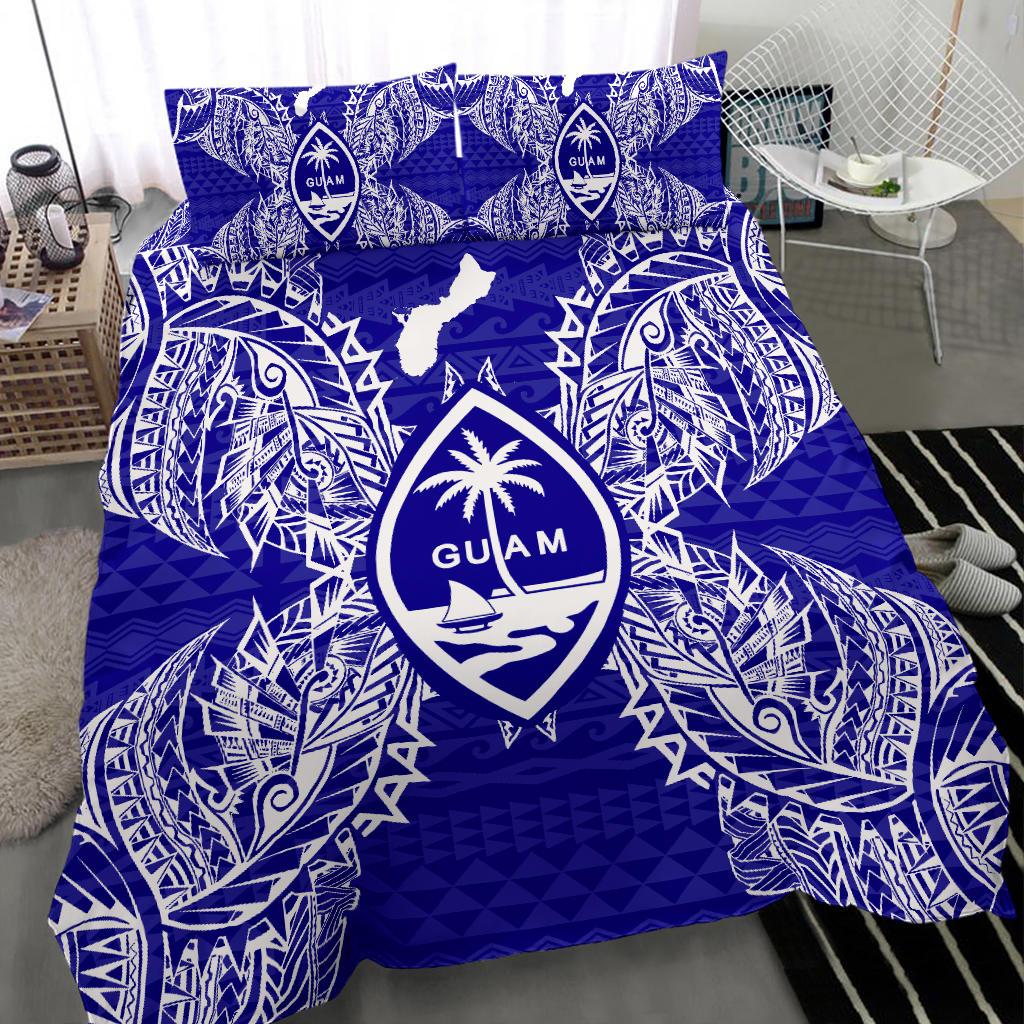 Polynesian Bedding Set - Guam Duvet Cover Set Map Blue - Polynesian Pride