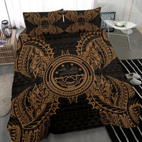 Polynesian Bedding Set - Federated States Of Micronesian Duvet Cover Set Map Gold - Polynesian Pride