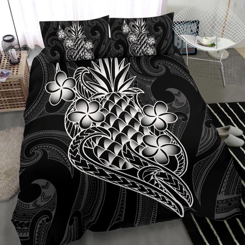 Polynesian Bedding Set - Hawaii Duvet Cover Set White Pineapple - Polynesian Pride