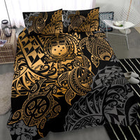 Polynesian Duvet Cover - Samoa Bedding Set - Gold Turtle Flowing - Polynesian Pride
