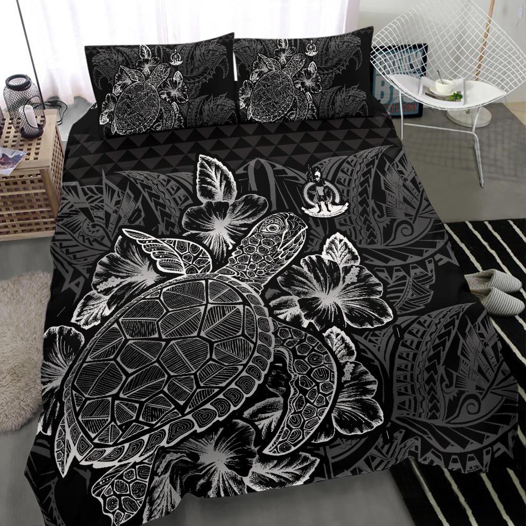 Polynesian Bedding Set - Vanuatu Duvet Cover Set Black Color - Polynesian Pride