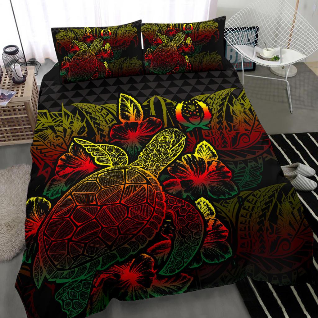 Polynesian Bedding Set - Pohnpei Duvet Cover Set Reggae Color - Polynesian Pride