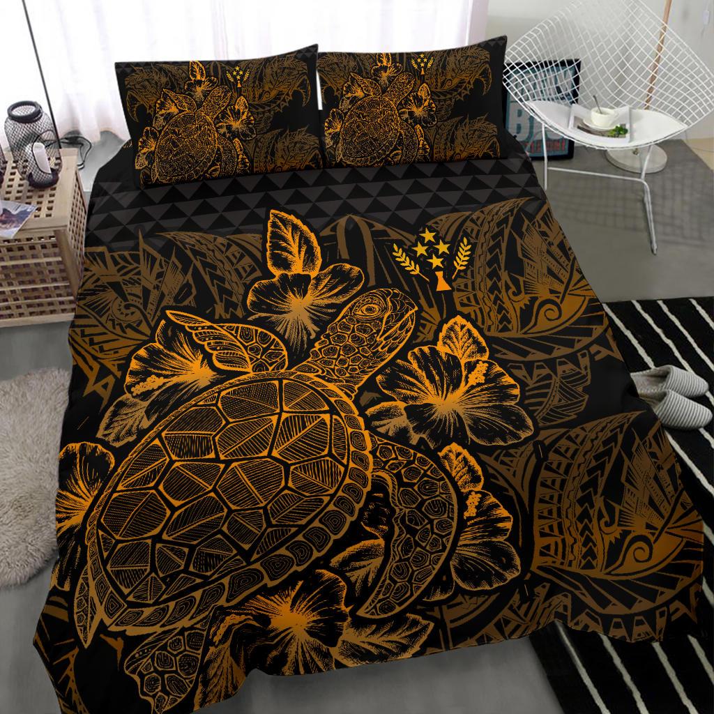 Polynesian Bedding Set - Kosrae Duvet Cover Set Gold Color - Polynesian Pride