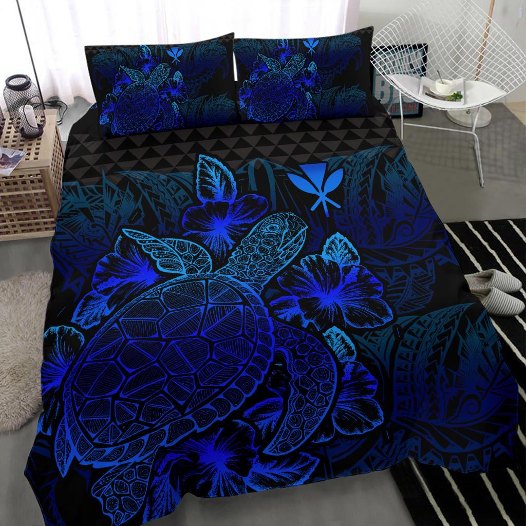 Polynesian Bedding Set - Hawaii Duvet Cover Set Blue Color - Polynesian Pride