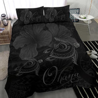 Hawaii Turtle Ohana Hibiscus Poly Bedding Set - Gray - Polynesian Pride