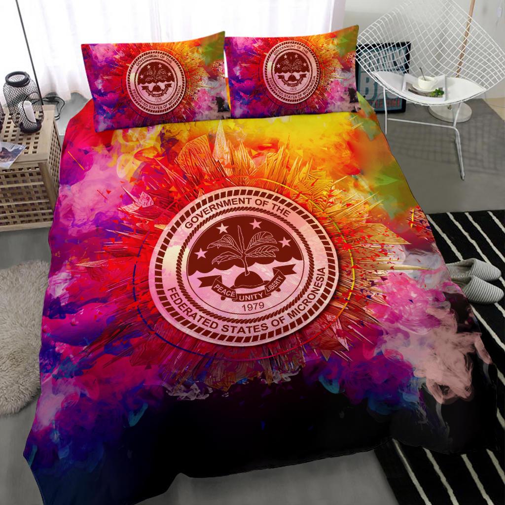 Polynesian Bedding Set Federated States Of Micronesia Duvet Cover Set Bright Style - Polynesian Pride