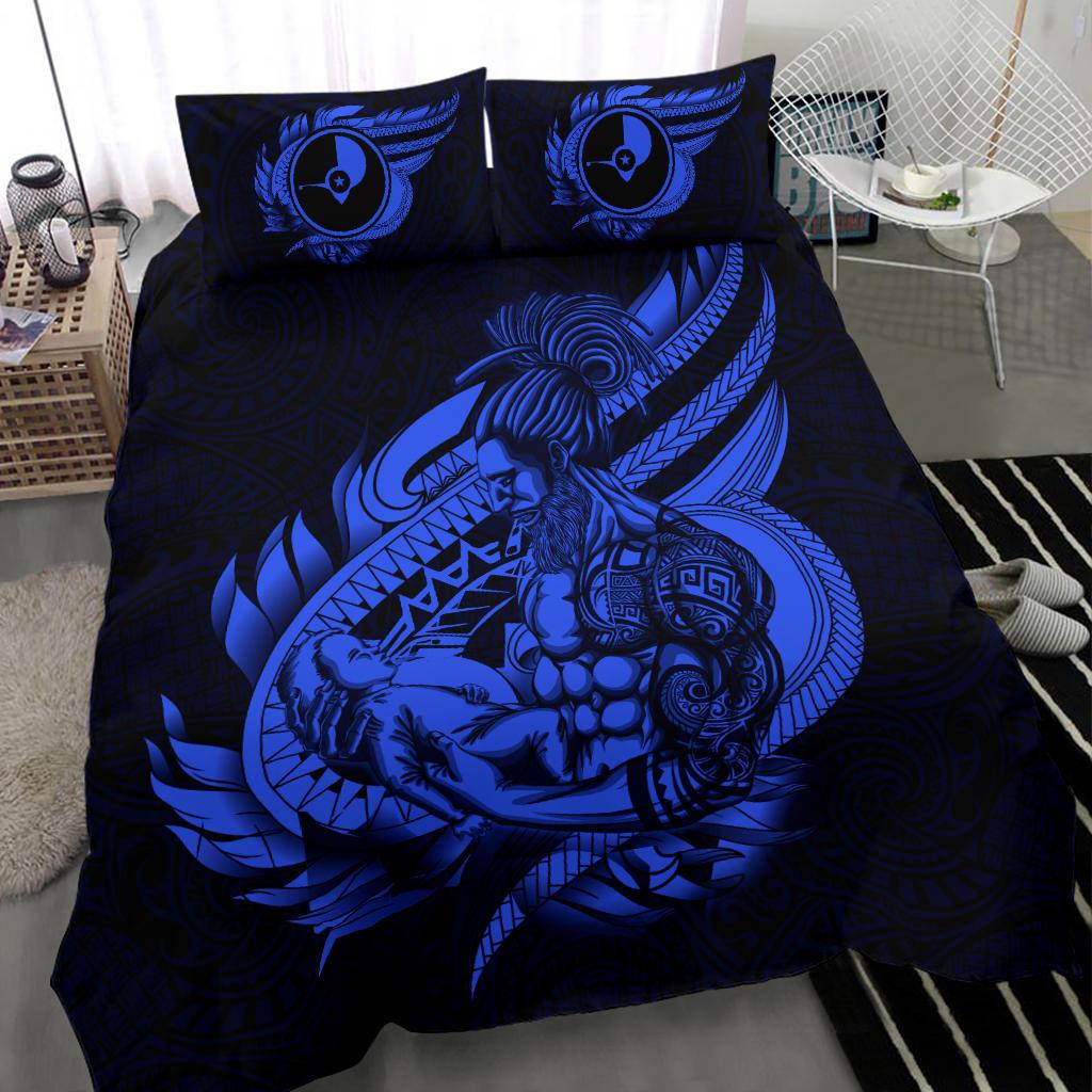 Polynesian Bedding Set - Yap Duvet Cover Set Father And Son Blue Blue - Polynesian Pride