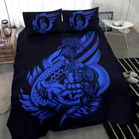 Polynesian Bedding Set - New Caledonia Duvet Cover Set Father And Son Blue Blue - Polynesian Pride