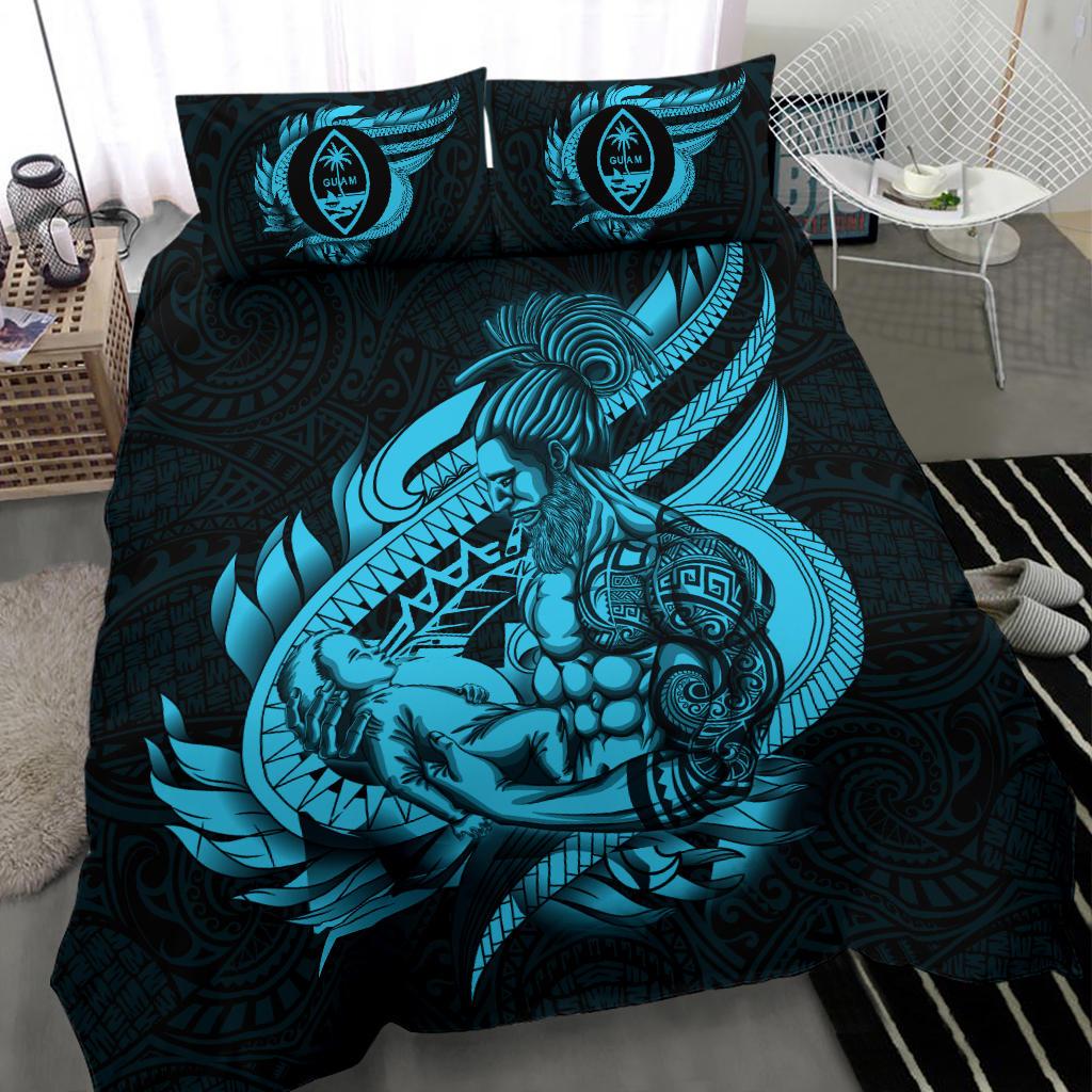 Polynesian Bedding Set - Guam Duvet Cover Set Father And Son Emerald Emerald - Polynesian Pride