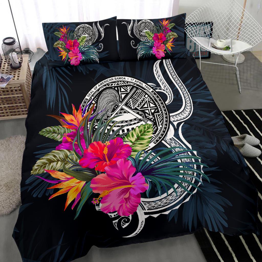 Polynesian Bedding Set - American Samoa Duvet Cover Set Tropical Flowers - Polynesian Pride
