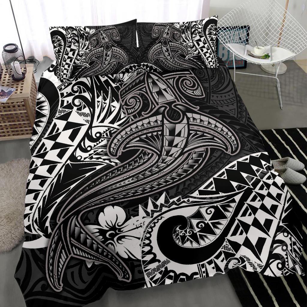 Polynesian Bedding Set - White Shark Polynesian Tattoo - Polynesian Pride