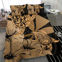 Hawaii Turtle Bedding Set Polynesian Hibiscus Art Ver 2.0 Gold AH - Polynesian Pride
