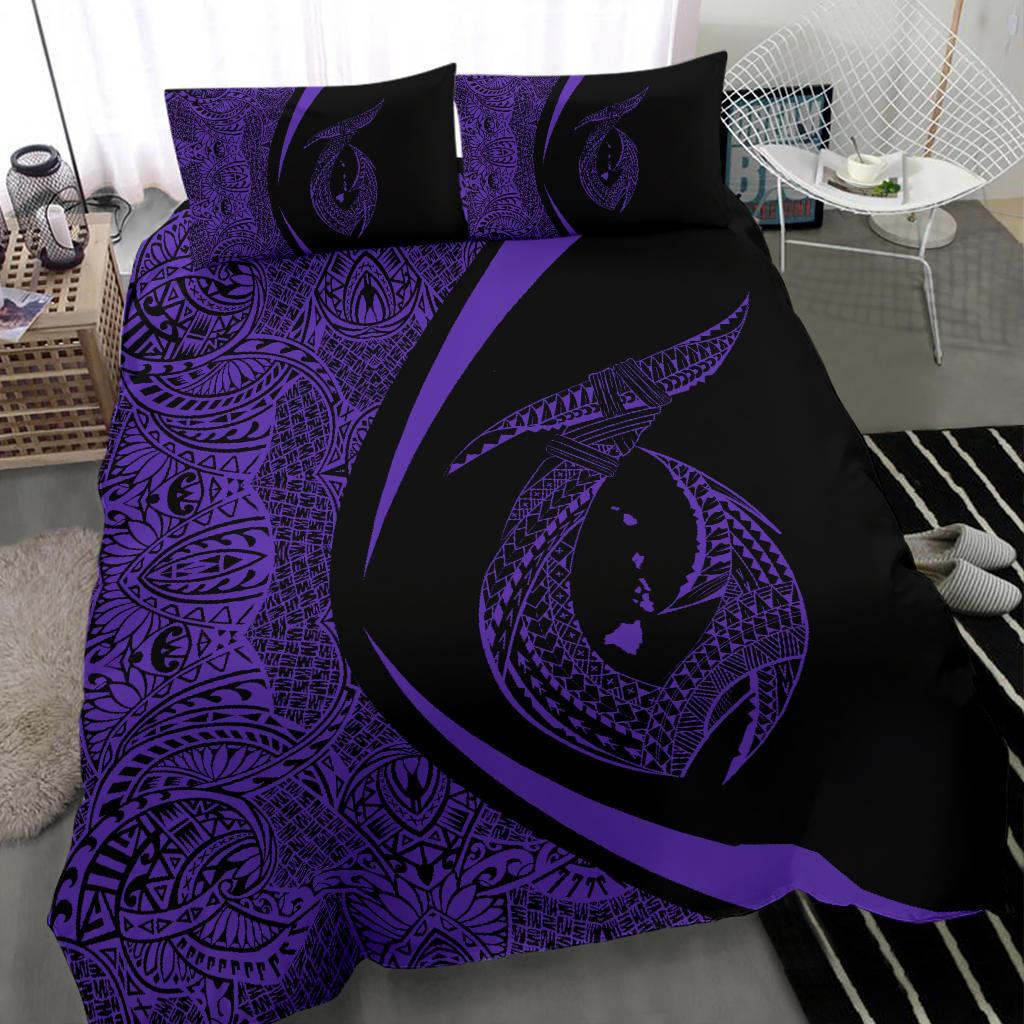 Hawaii Fish Hook Polynesian Bedding Set - Circle Style Purple - Polynesian Pride