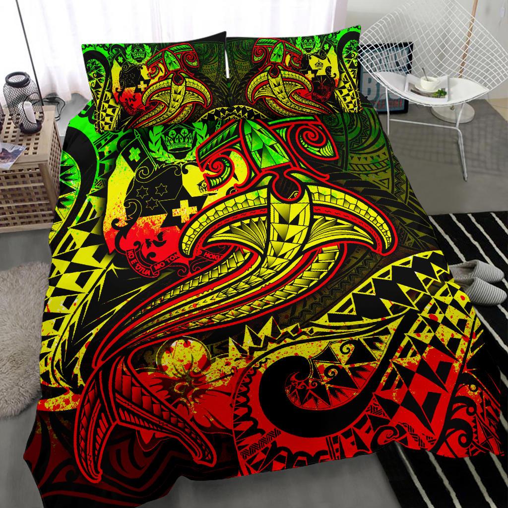 Tonga Bedding Set - Reggae Shark Polynesian Tattoo - Polynesian Pride