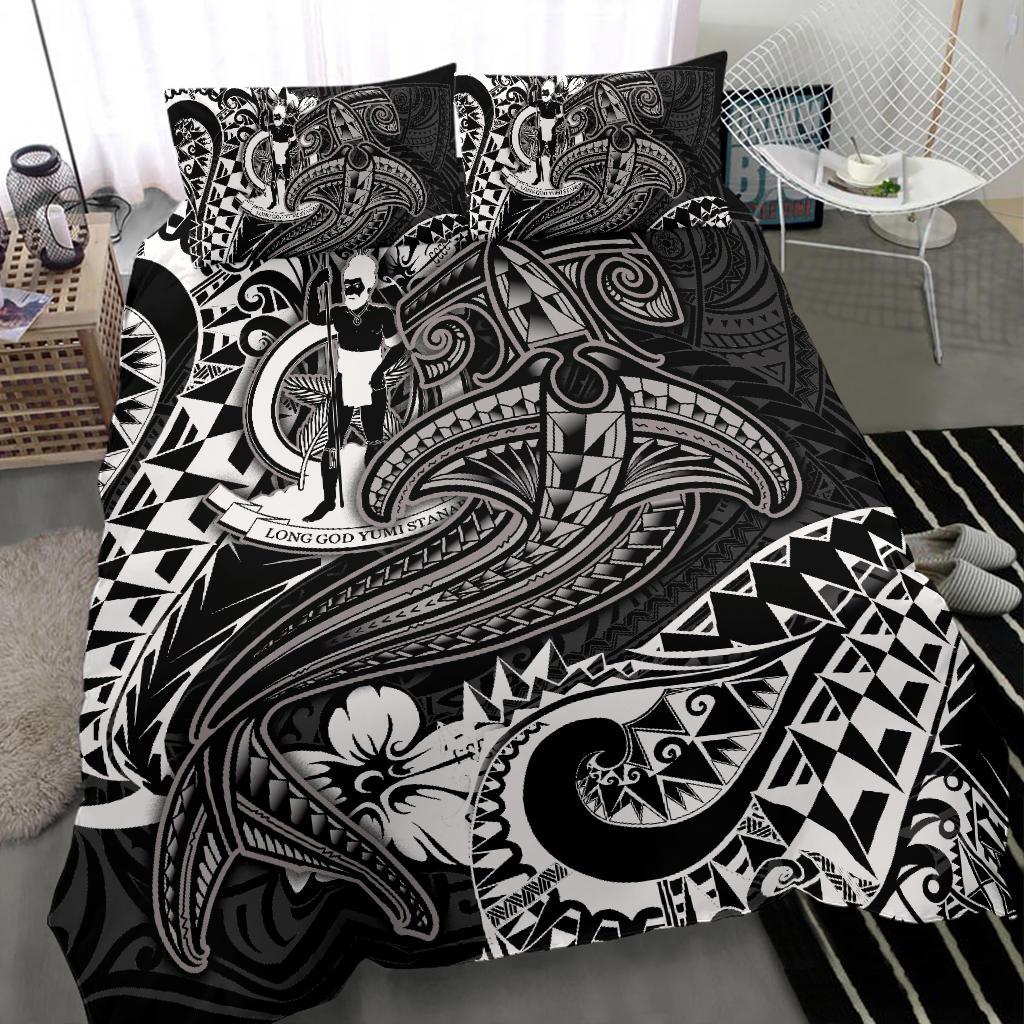 Vanuatu Polynesian Bedding Set - White Shark Polynesian Tattoo - Polynesian Pride