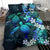 Kanaka Maoli (Hawaiian) Bedding set - Sea Turtle Tropical Hibiscus And Plumeria Blue - Polynesian Pride