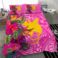 Papua New Guinea Bedding Set - Hibiscus Polynesian Pattern Pink Version - Polynesian Pride