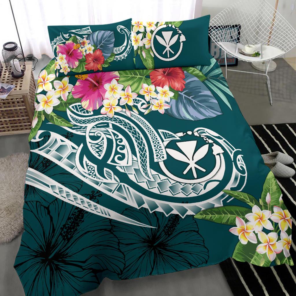 Polynesian Hawaii Kanaka Maoli Bedding Set - Summer Plumeria - Polynesian Pride