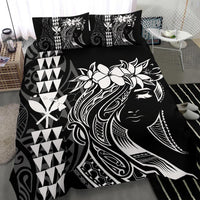Hawaii Map Kanaka Polynesian Hula Girl Bedding Set - White - Polynesian Pride