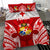 Polynesian Bedding Set - Tonga Duvet Cover Set - Pattern With Seal Red Version - Polynesian Pride