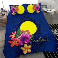 Polynesian Bedding Set - Palau Duvet Cover Set Floral With Seal Blue - Polynesian Pride
