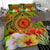 Chuuk Polynesian Bedding Set - Manta Ray Tropical Flowers (Reggae) - Polynesian Pride