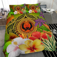 Pohnpei Polynesian Bedding Set - Manta Ray Tropical Flowers (Reggae) - Polynesian Pride