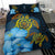 Hawaii Bedding Set - Turtle Hibiscus Pattern Hawaiian Bedding Set - Blue - Polynesian Pride