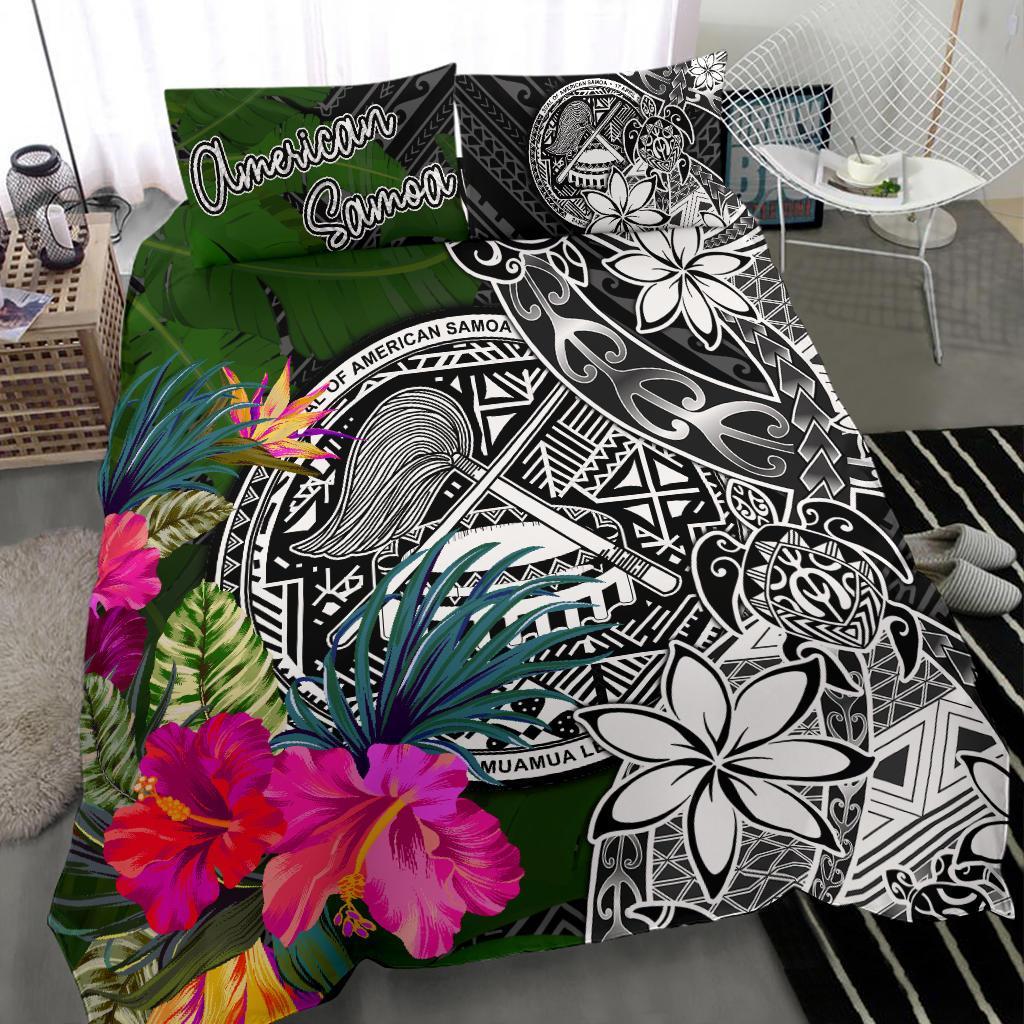 American Somoa Bedding Set - Turtle Plumeria Banana Leaf - Polynesian Pride