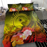 Custom Personalised Chuuk Bedding Set - Humpback Whale with Tropical Flowers (Yellow) - Polynesian Pride